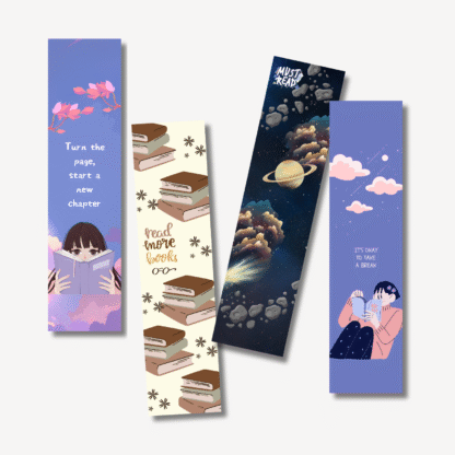 Set de semne de carte pentru adolescenți cu mesaje motivaționale, teme cosmice și ilustrații delicate pentru lectură calmă și inspirație