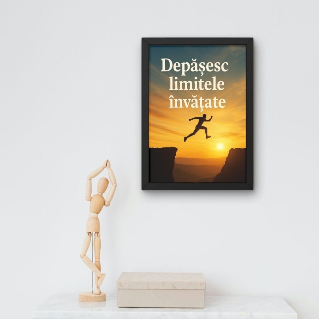 Poster cu mesaj motivațional pentru mentalitate de creștere și coaching