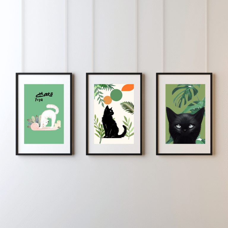 Set 3 Tablouri cu Pisici Haioase – Decor Creativ și Relaxat