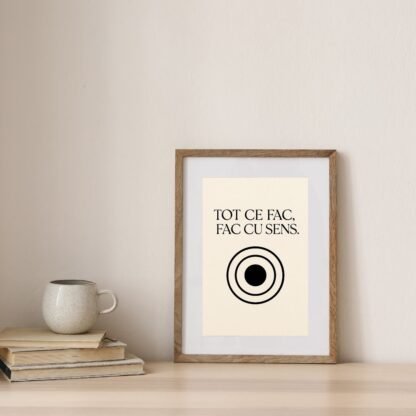 tablou mindset minimalist cu citat inspirațional pentru birou
