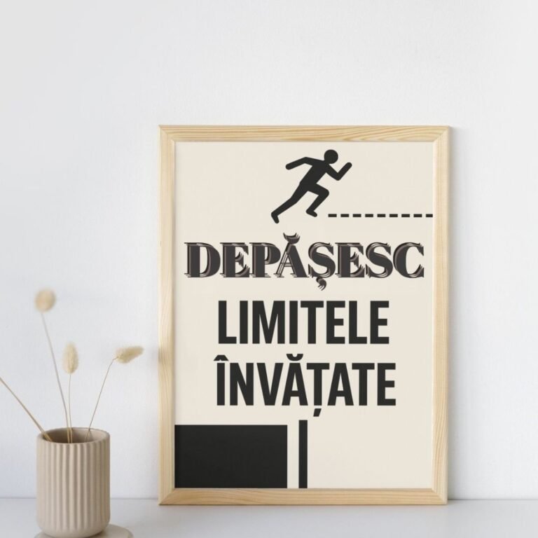 Tablou Motivațional cu Afirmatii – Depășesc Limitele Învățate
