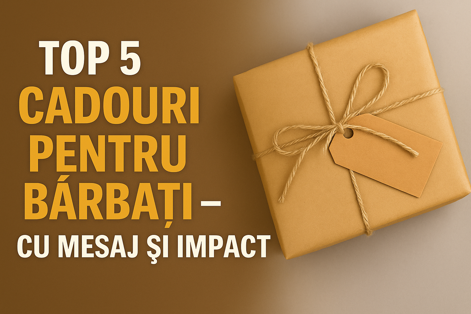Cadouri barbati - Banner promoțional pentru articol blog – Top 5 cadouri pentru bărbați cu mesaj motivațional