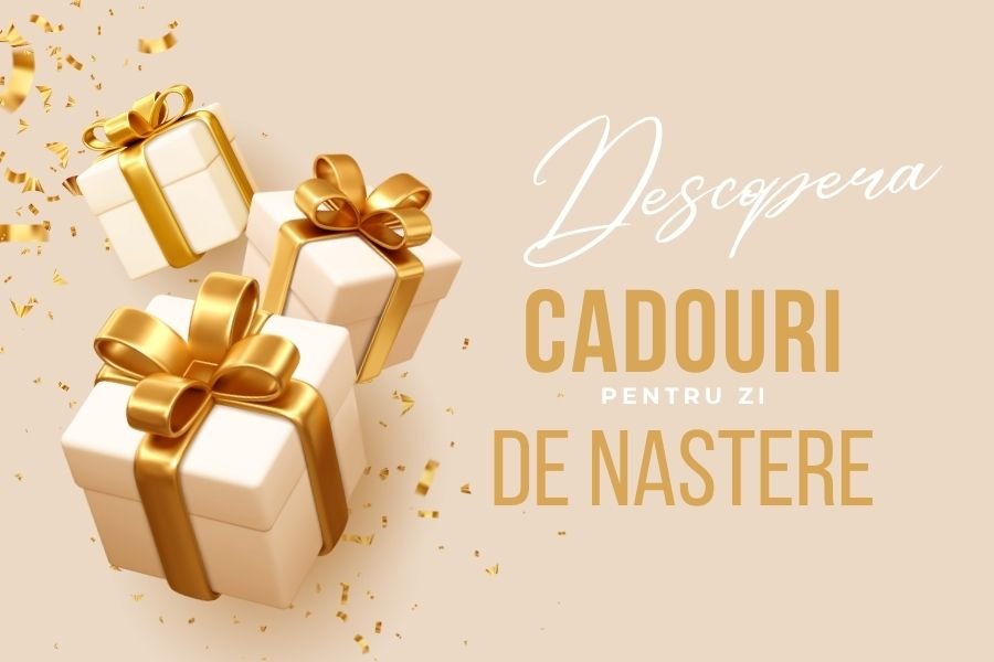 cadouri aniversare cu funde aurii pentru ziua de naștere