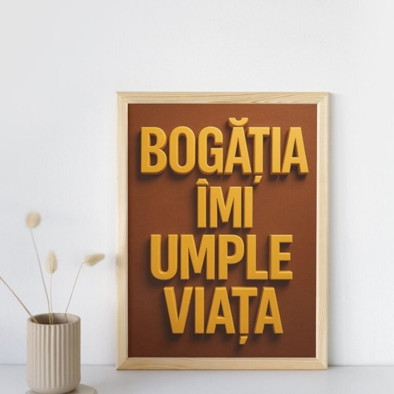 Tablou afirmatii atragerea abundenței – Bogăția îmi umple viața