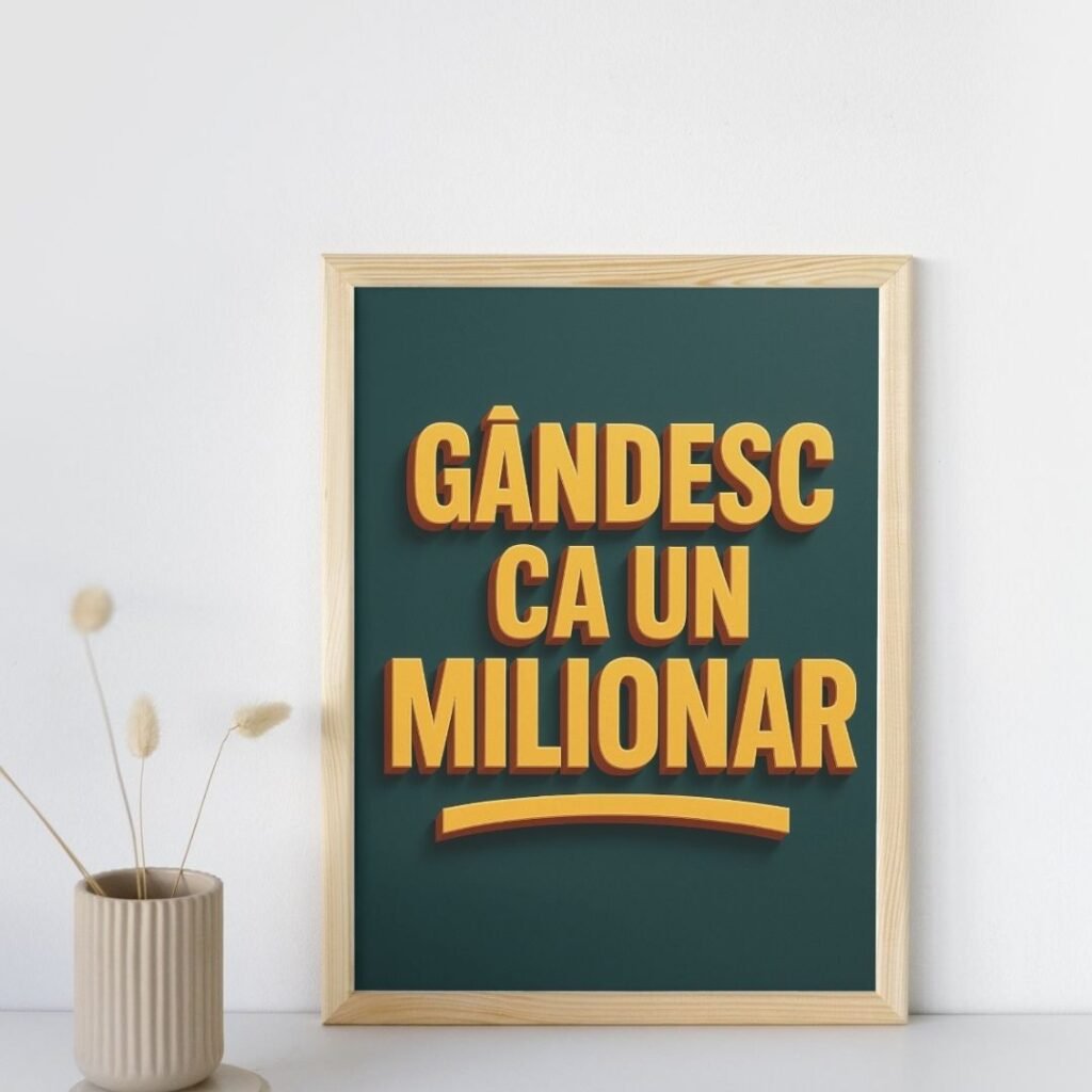 Tablou motivațional „Gândesc ca un milionar” pentru decor birou