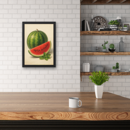 Decor de perete cu pepene roșu pentru bucătărie modernă