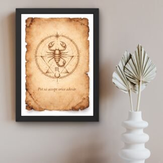 tablou scorpion simbolic cu rama neagra decor astrologic