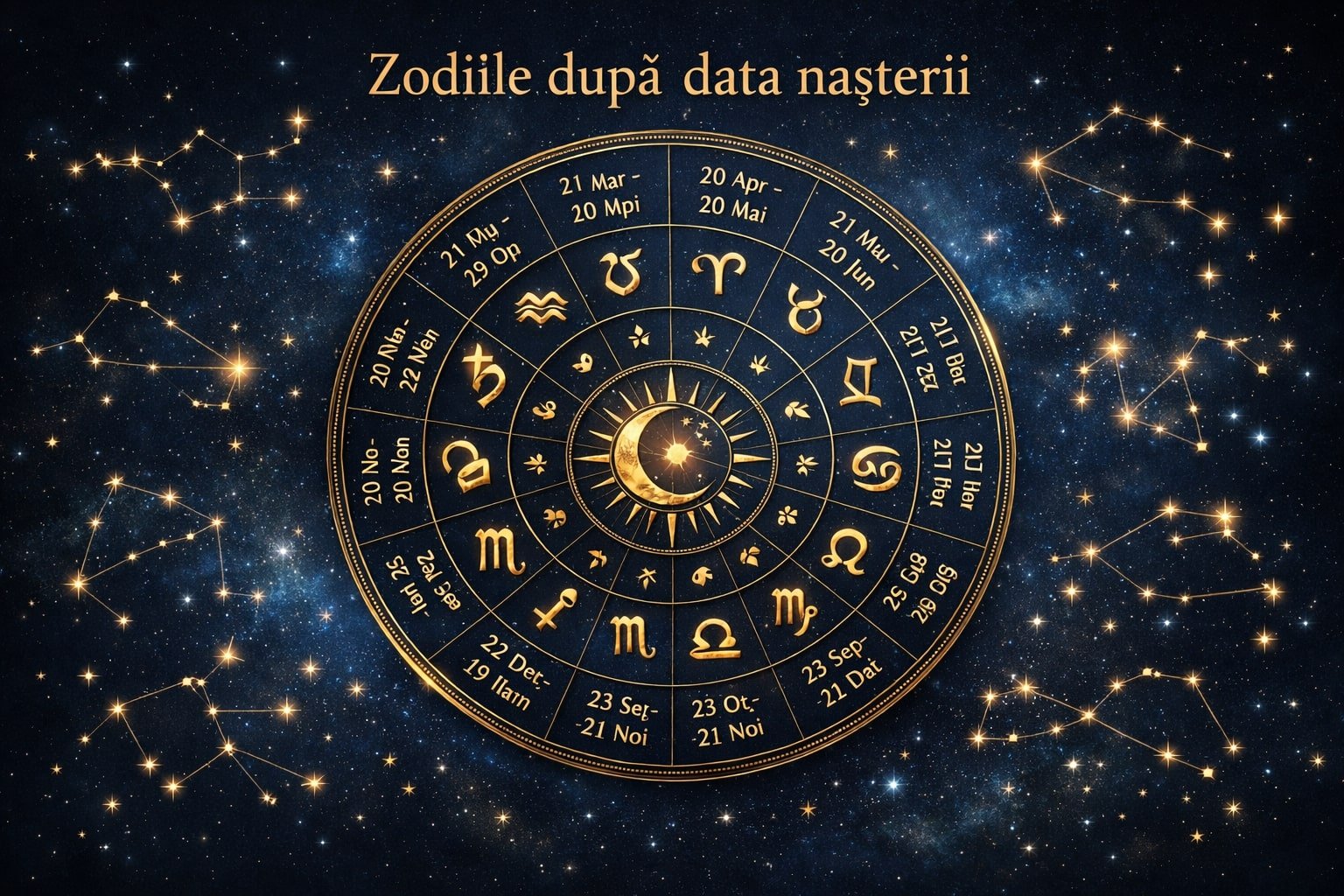 Zodiile după data nașterii – cerc zodiacal cu perioadele fiecărei zodii