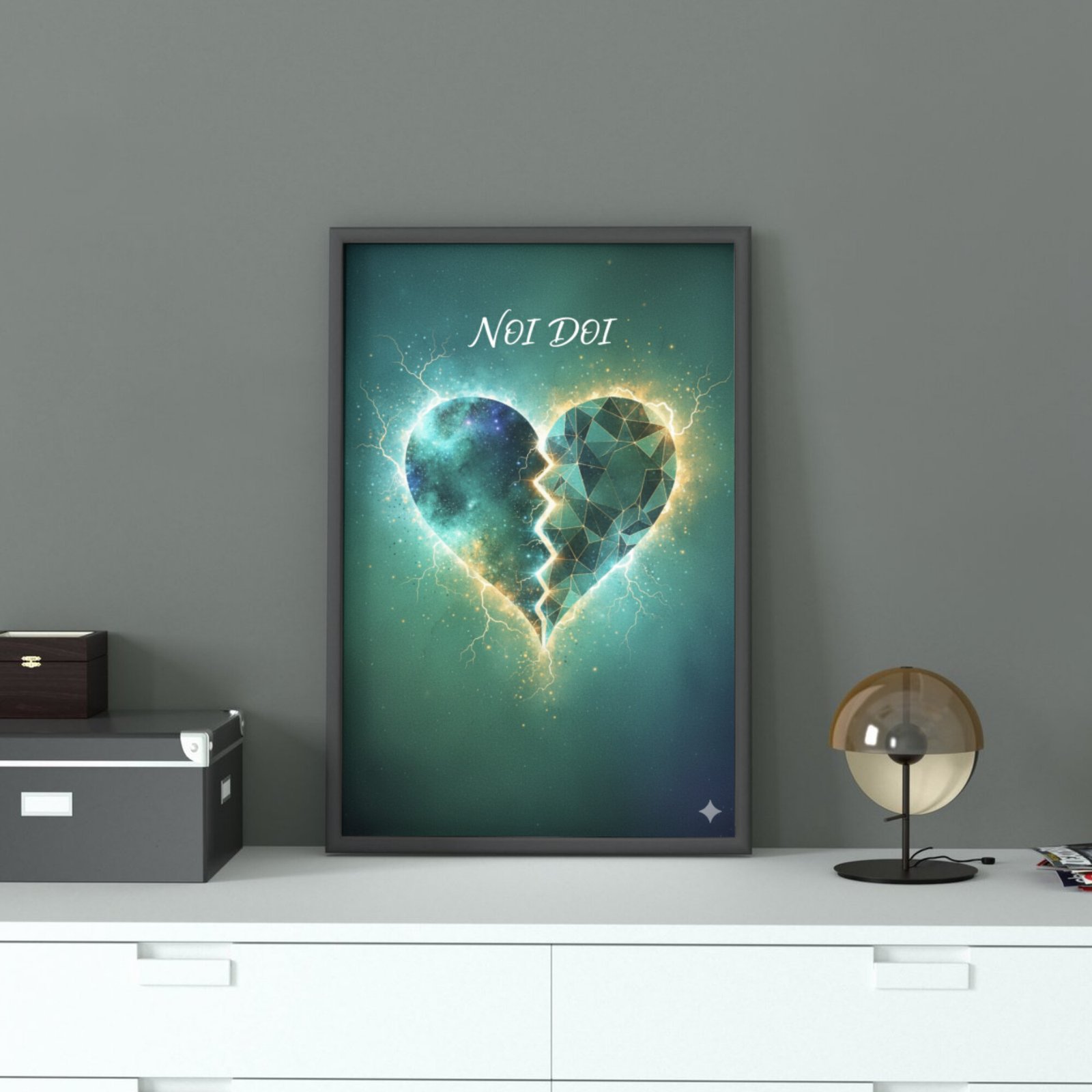 cadou emotional pentru doi tablou simbolic cu inima pentru cuplu