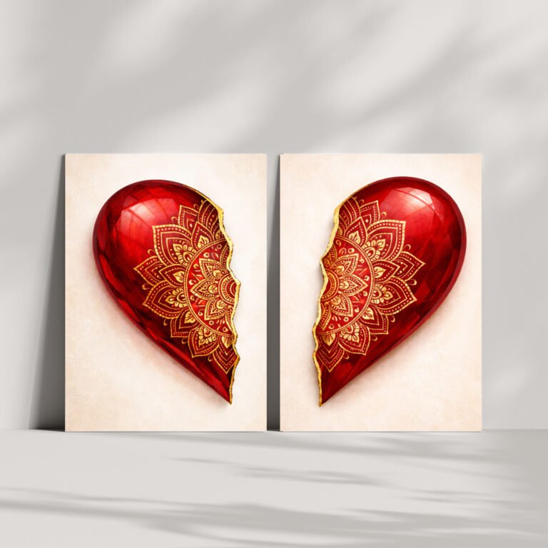Cadou inima – Tablouri artistice cu inima mandala