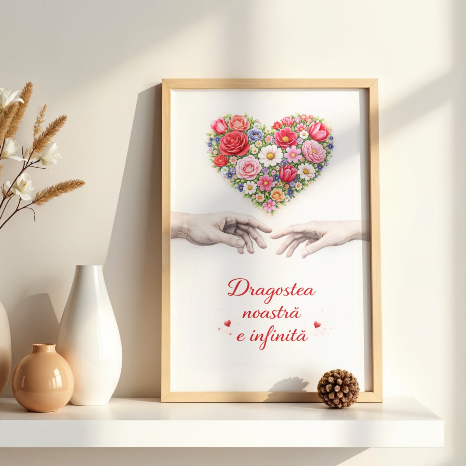 Cadou romantic pentru cuplu cu mesaj Dragostea noastra e infinita