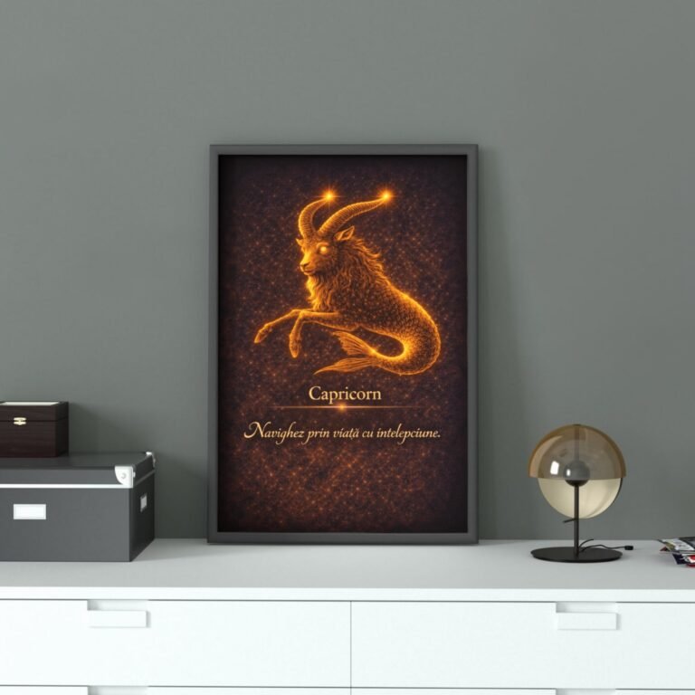 Cadou simbolic Capricorn – tablou zodiac cu mesaj