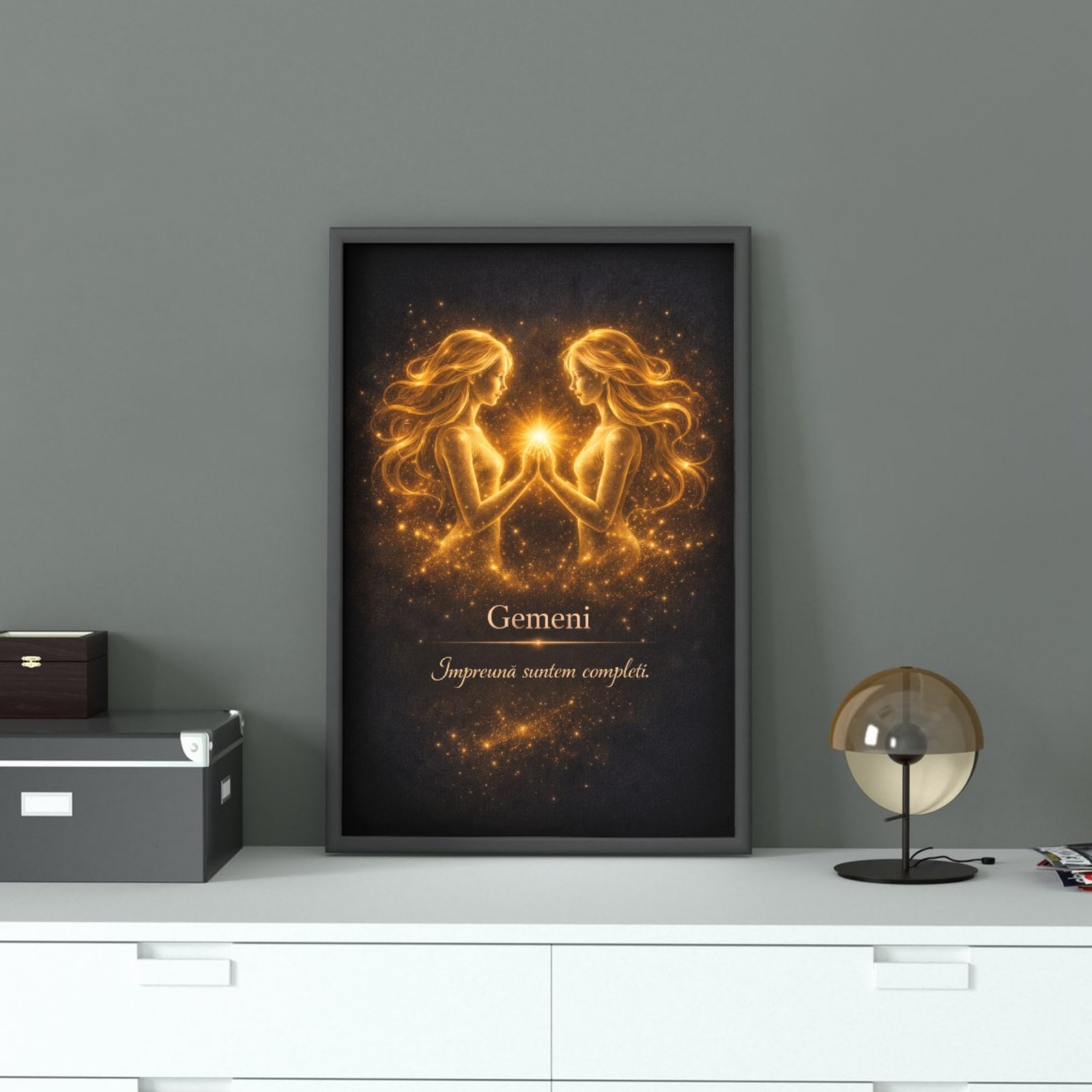 cadou simbolic gemeni tablou zodiac gemeni cu energie duala si mesaj inspirational