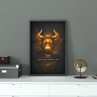 cadou simbolic zodia taur tablou decorativ cu mesaj de stabilitate