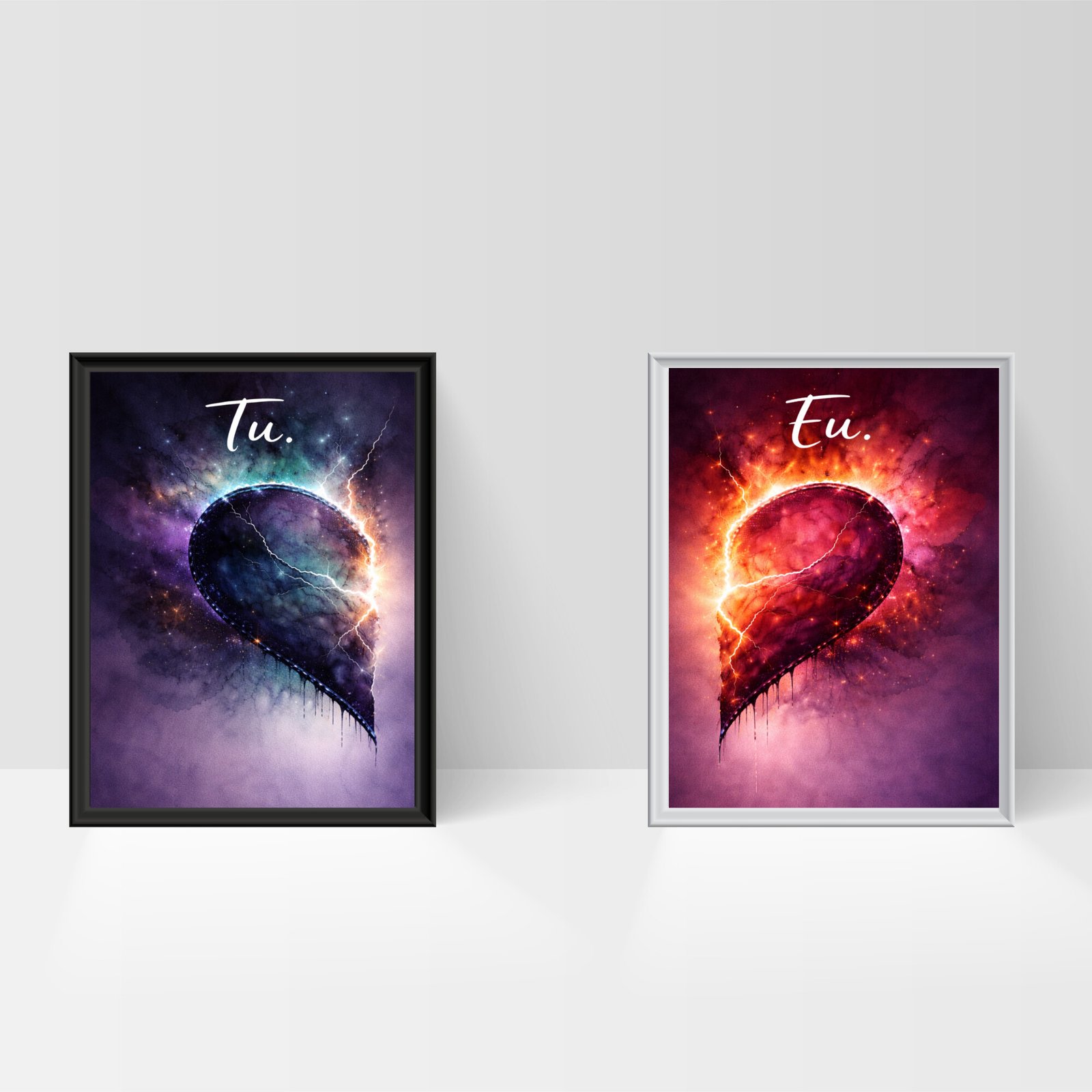 cadou simbolic valentines day – set de tablouri pentru cuplu, creat ca mesaj vizual despre conexiune