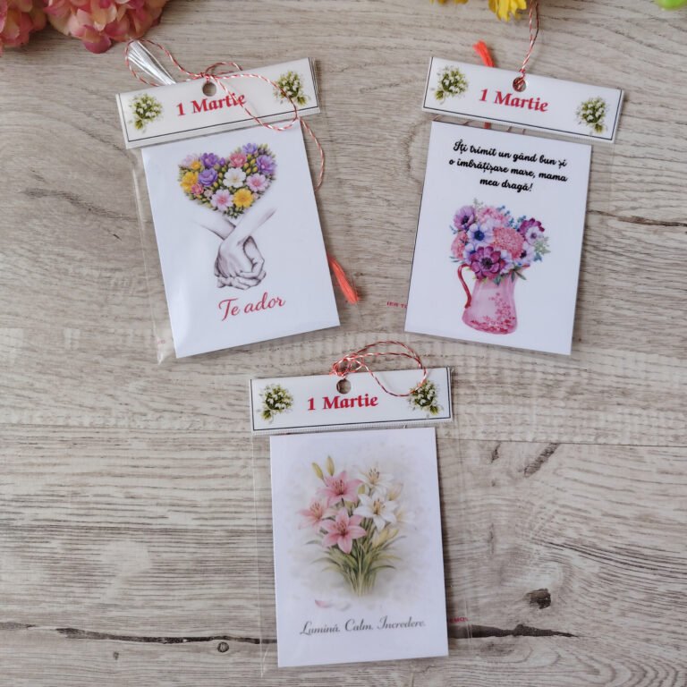 Martisoare cu mesaj pozitiv – set delicat de 1 Martie