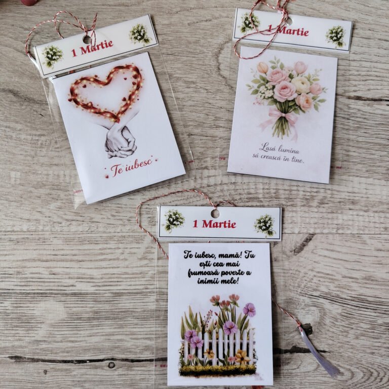 Martisoare cu mesaj de recunostinta – set simbolic 1 Martie