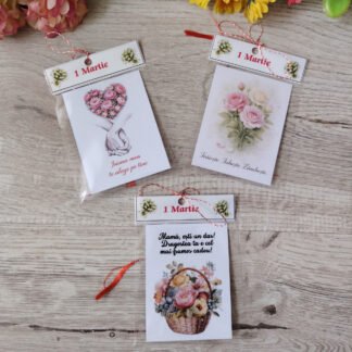 Martisoare pentru mama cu mesaj de recunostinta si design floral