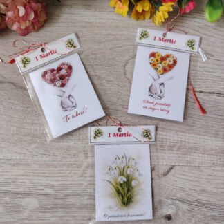 Martisoare romantice de primavara cu magnet si mesaje de iubire