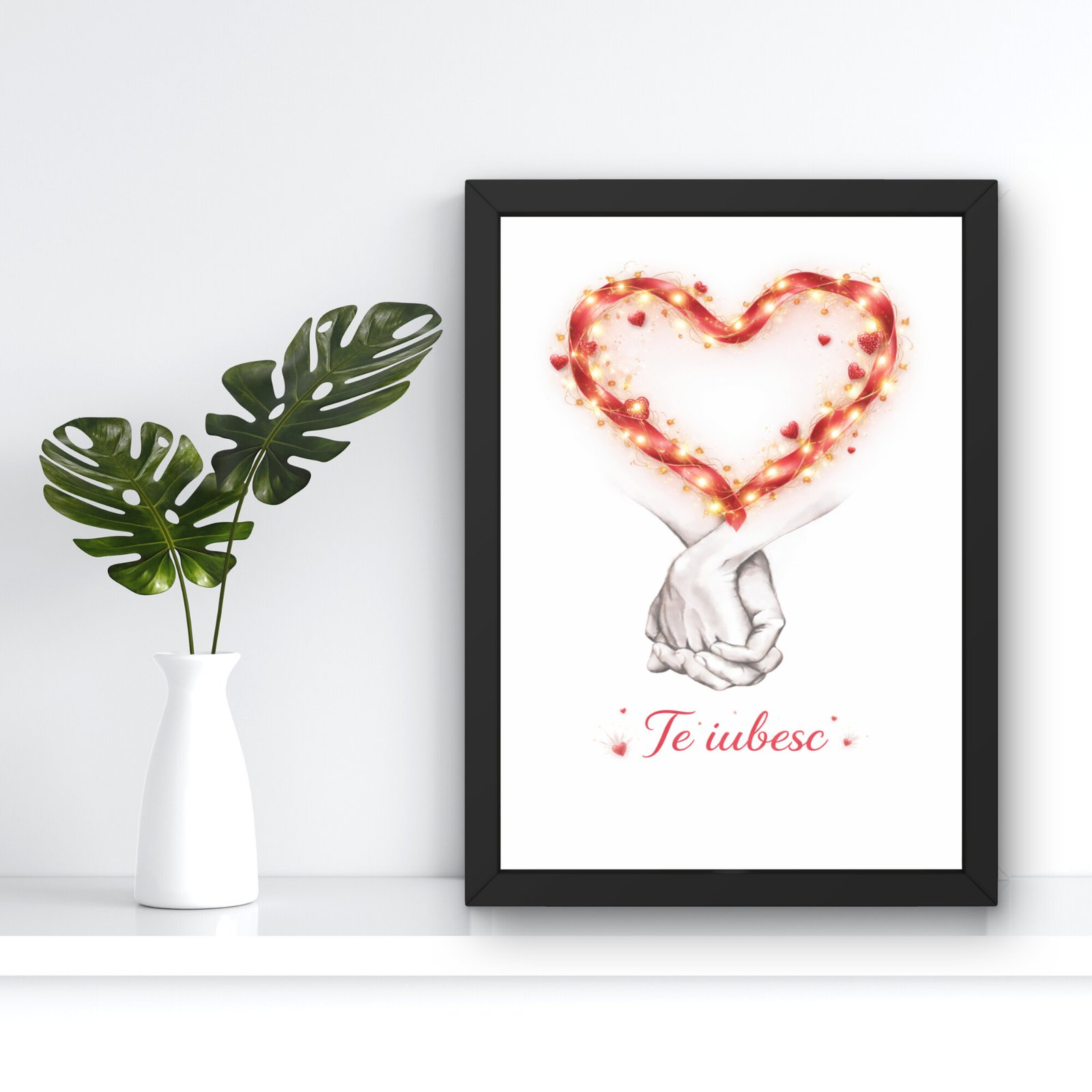 Tablou cu inima din lumina – cadou te iubesc din suflet - imagine 3