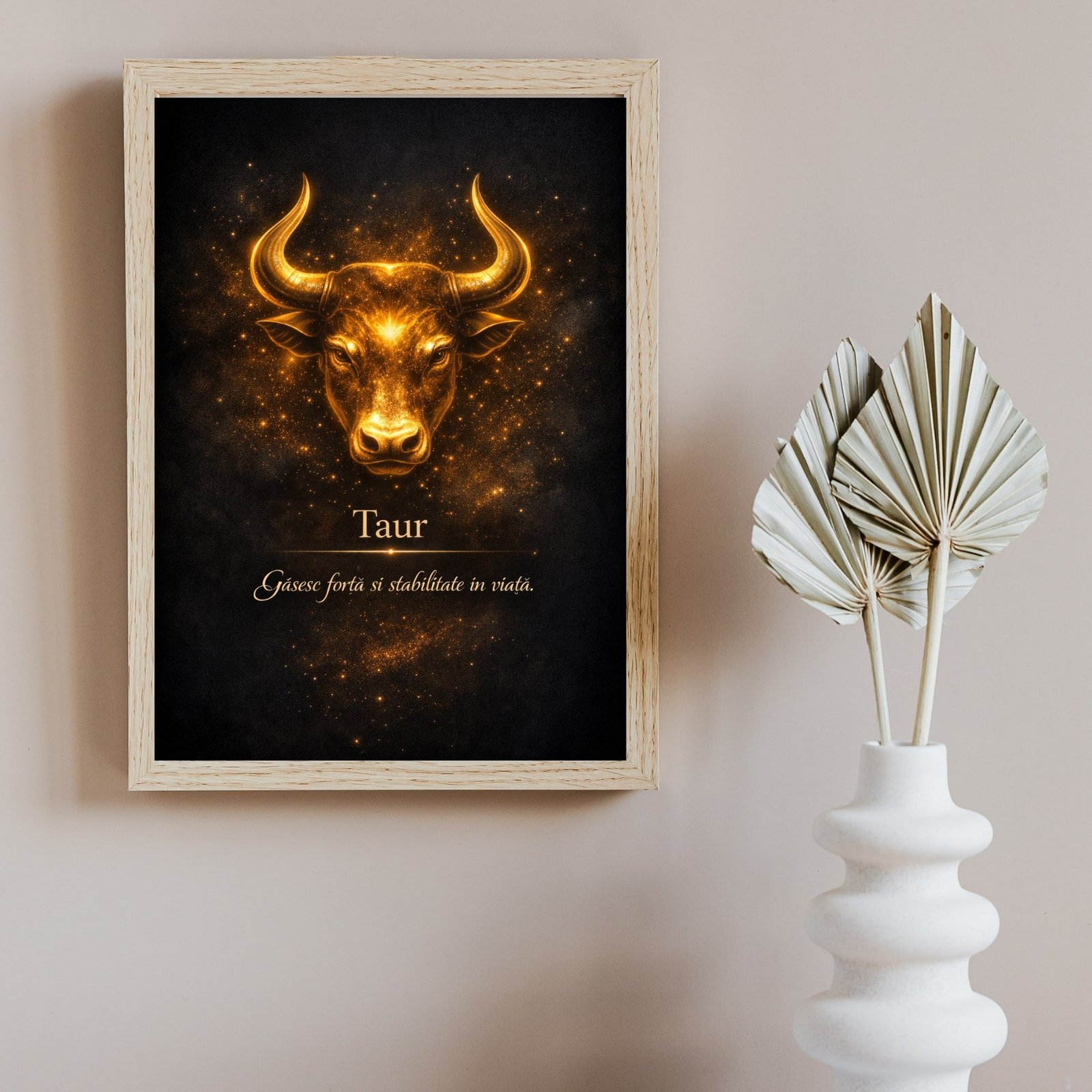 Cadou simbolic Taur – Tablou cu mesaj de stabilitate - imagine 2