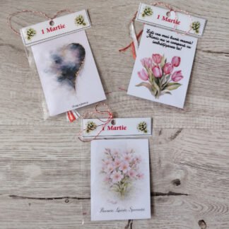 cadou cu magnet pentru mama cu ilustratii florale si mesaje emotionale de 1 martie
