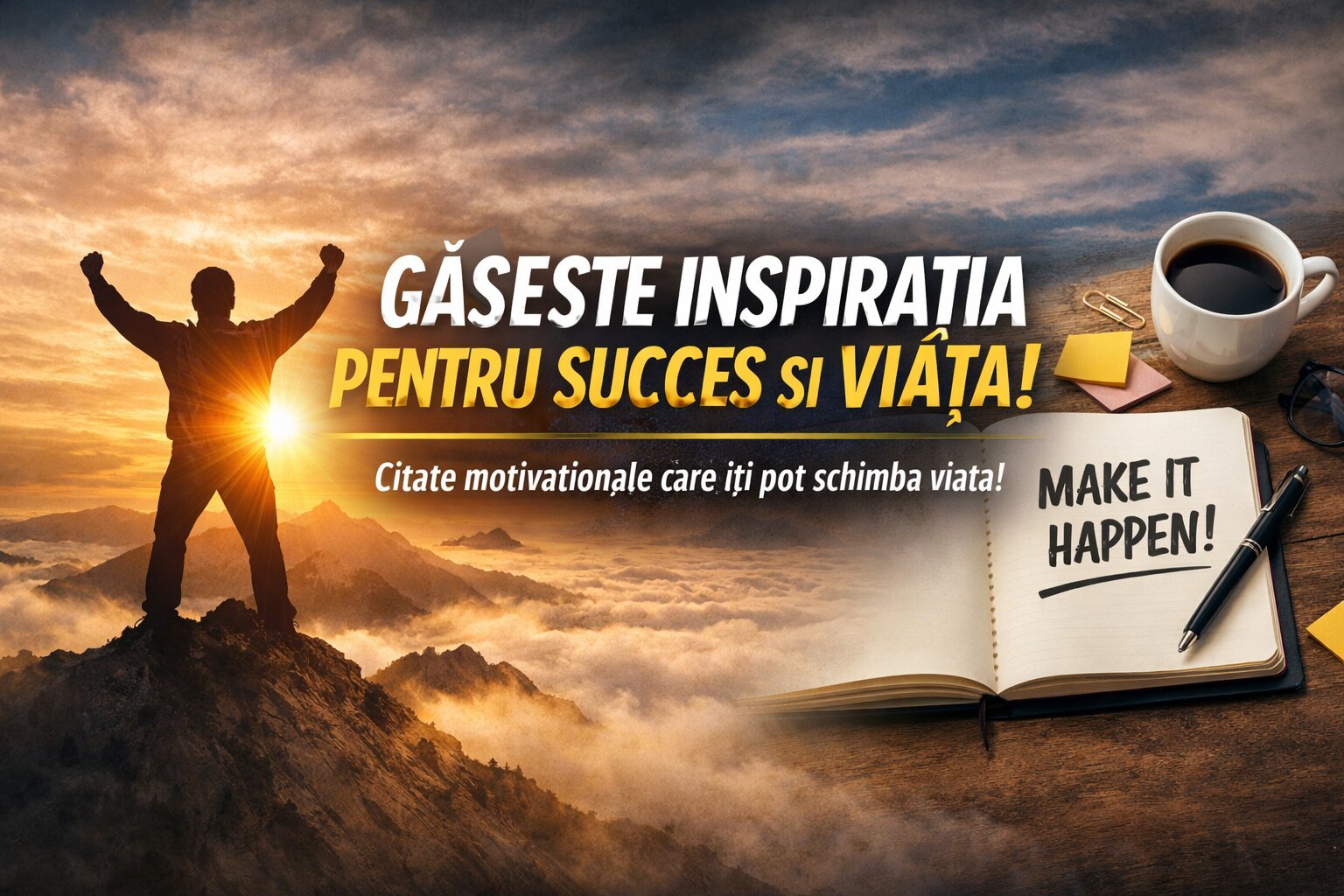 citate motivationale despre succes si viata cu imagine inspirationala la rasarit