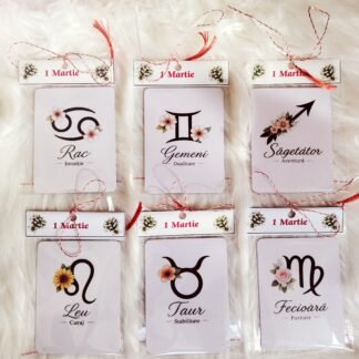 Set de 6 martisoare zodiac printelina de 1 martie