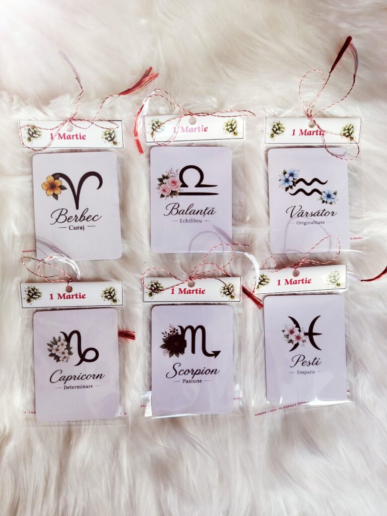 Martisoare magnetice cu zodiac – Set 6 bucati cadou 1 Martie