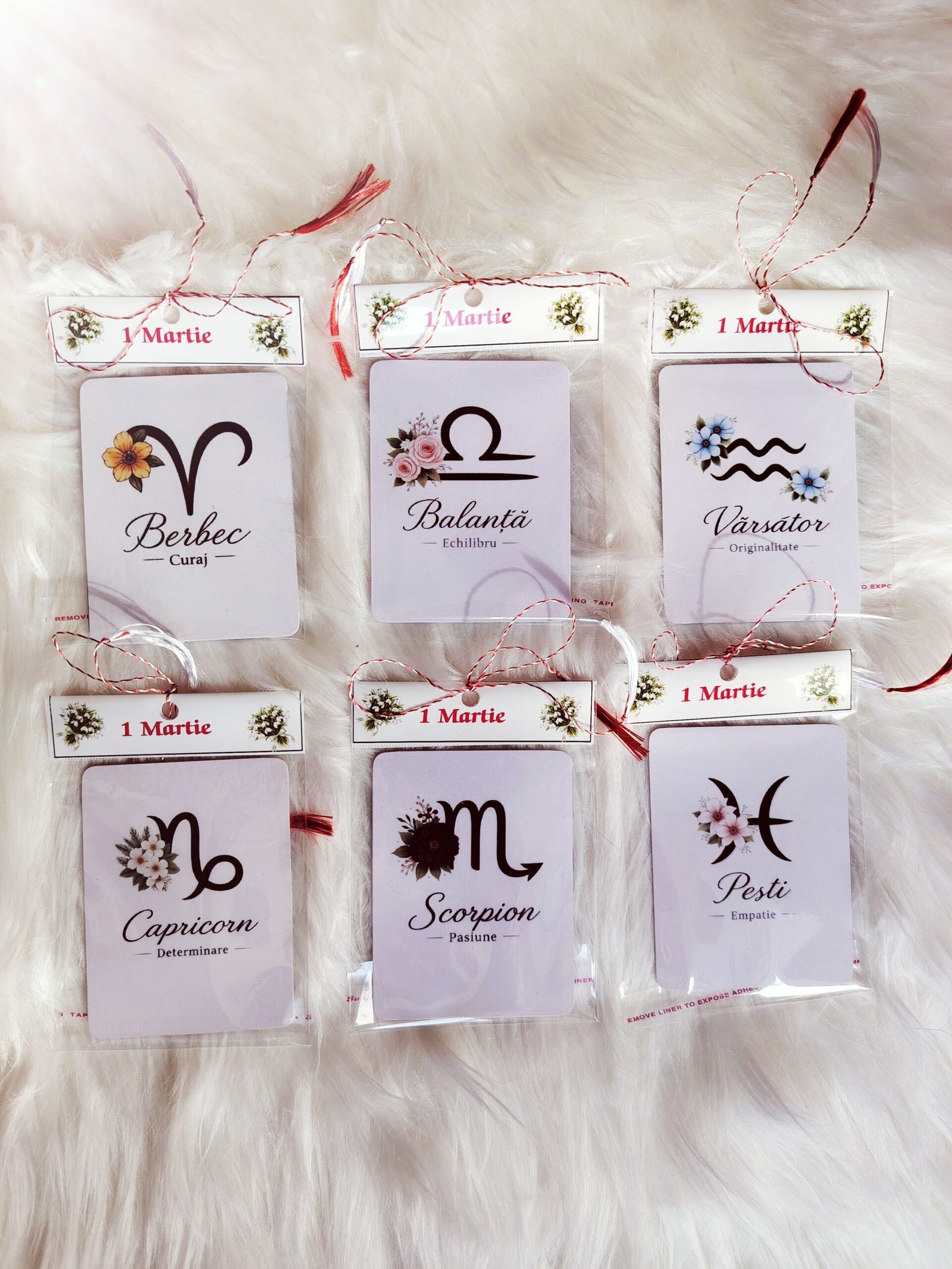 Martisoare magnetice cu zodiac set 6 bucati, martisoare cu zodii elegante pentru femei