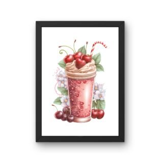 tablou decorativ cu smoothie roz pentru bucatarie decor dulce pentru dining si coltul de cafea