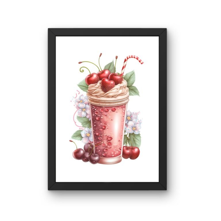 Tablou decorativ cu smoothie roz pentru bucatarie | Decor dulce